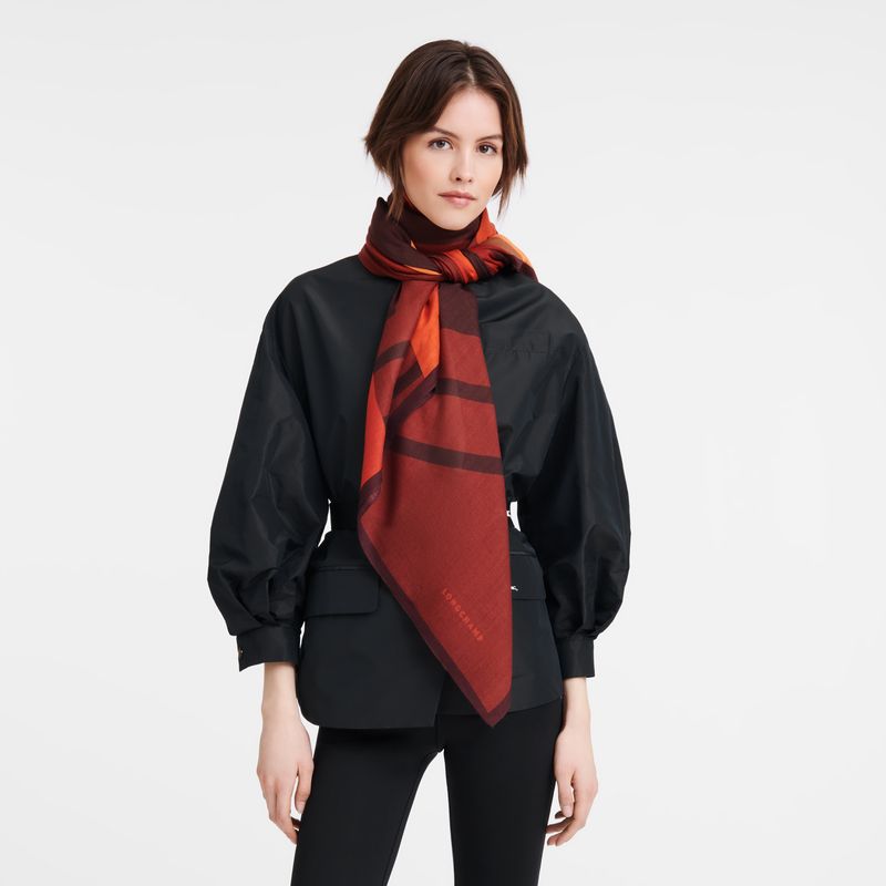 long champ Cavalier Shawl Wool blend Női Stoles Chestnut | HUNW8088