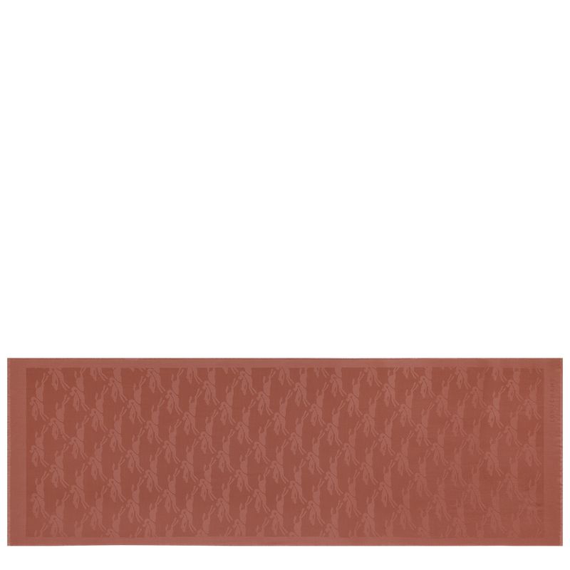 long champ Chevaux jacquard Wool Férfi Stoles Chestnut | HUPJ7063