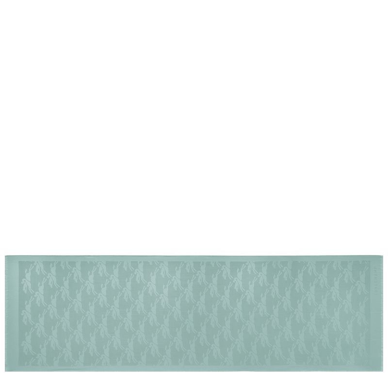 long champ Chevaux jacquard Wool Férfi Stoles Celadon | HUAH7062