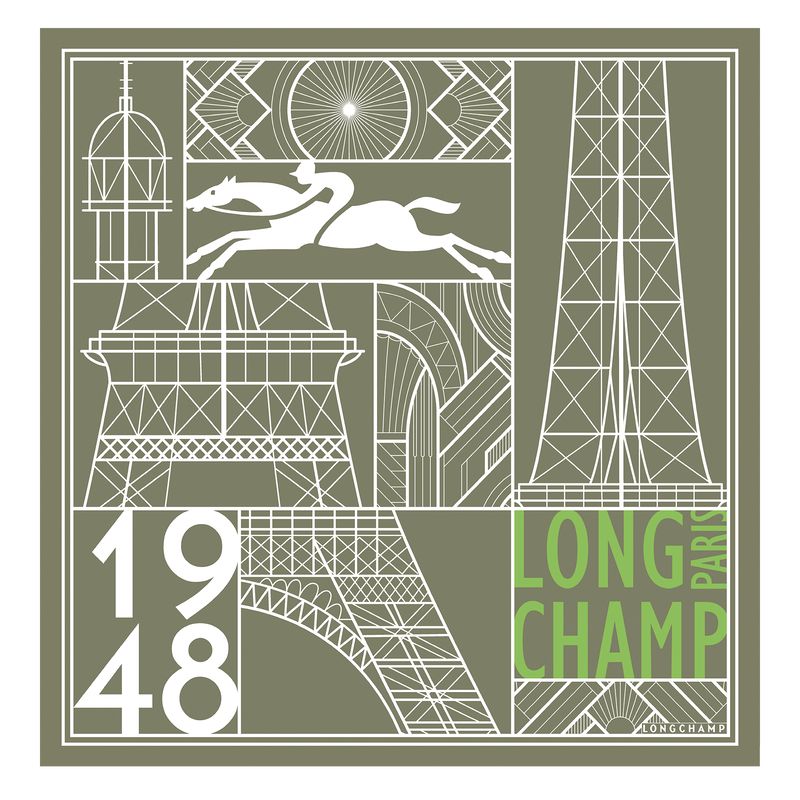 long champ Eiffel Tower 1948 Silk 50 OTHER Női Sál Artichoke | HUPJ8103