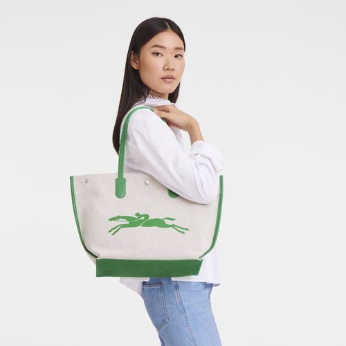 long champ Essential L Tote Canvas Női Válltáskák Zöld | HUSG8829