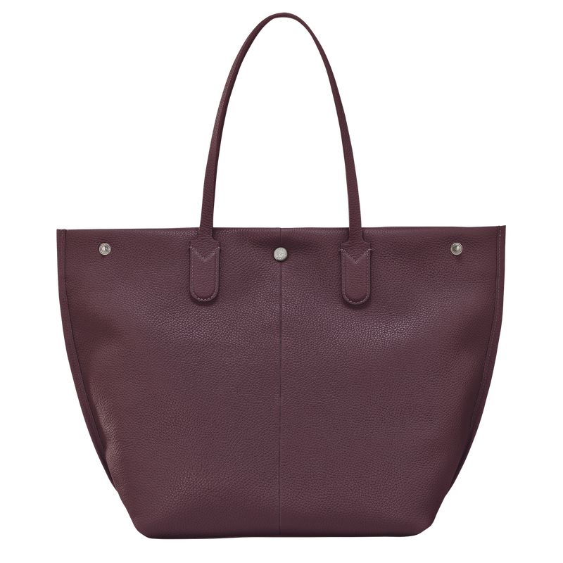 long champ Essential L Tote Leather Női Válltáskák Eggplant | HUKO8858