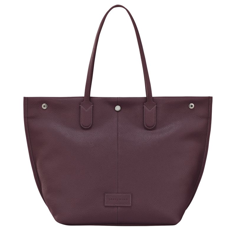 long champ Essential L Tote Leather Női Válltáskák Eggplant | HUKO8858