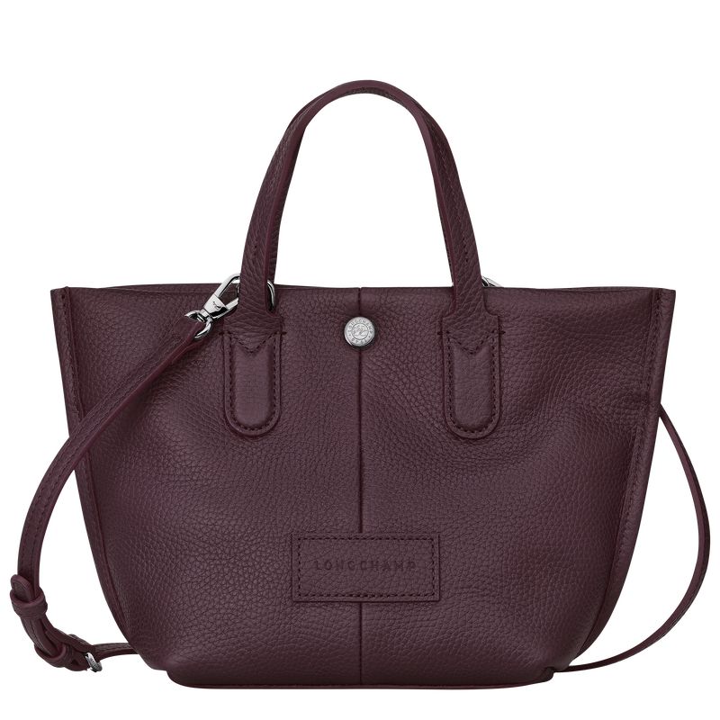 long champ Essential XS Leather Férfi Kézitáska Eggplant | HUMQ7463