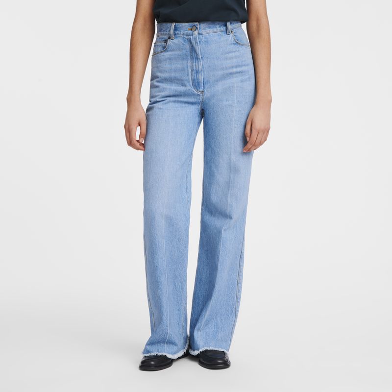 long champ Jean's Denim Női Nadrág Kék | HURV7700