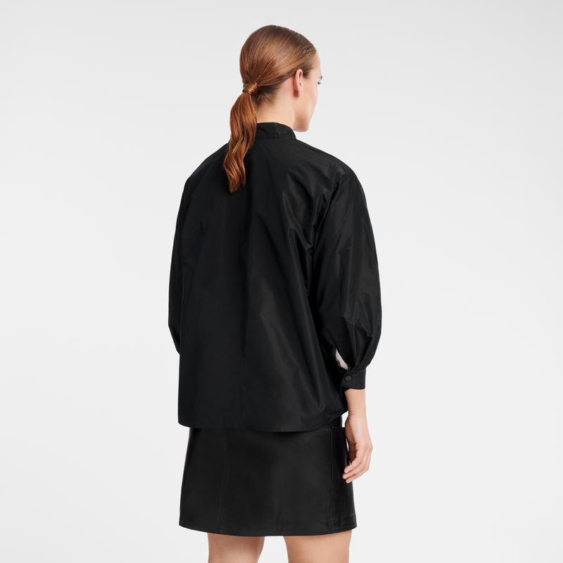 long champ Kimono Technical taffeta Női Kabát Fekete | HUHA7868