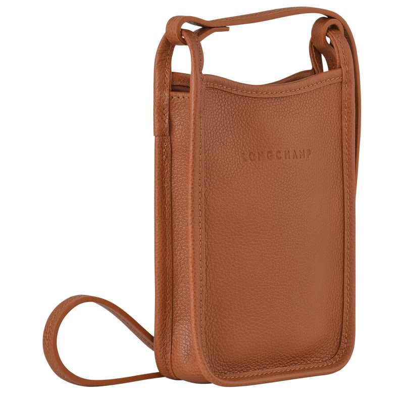 long champ Le FoulonnÉ 1 Leather Férfi Tok Caramel | HUJP7297