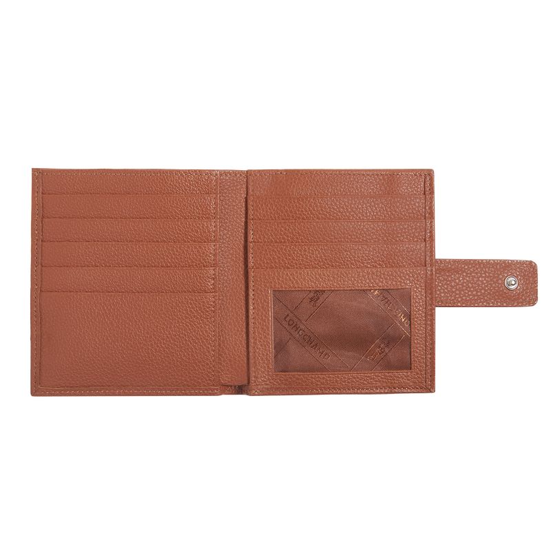 long champ Le FoulonnÉ Compact Leather Női Pénztárca Caramel | HUWN8582