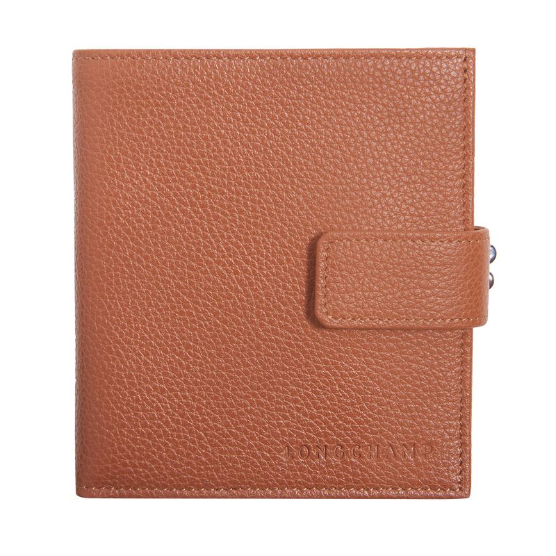 long champ Le FoulonnÉ Compact Leather Női Pénztárca Caramel | HUWN8582