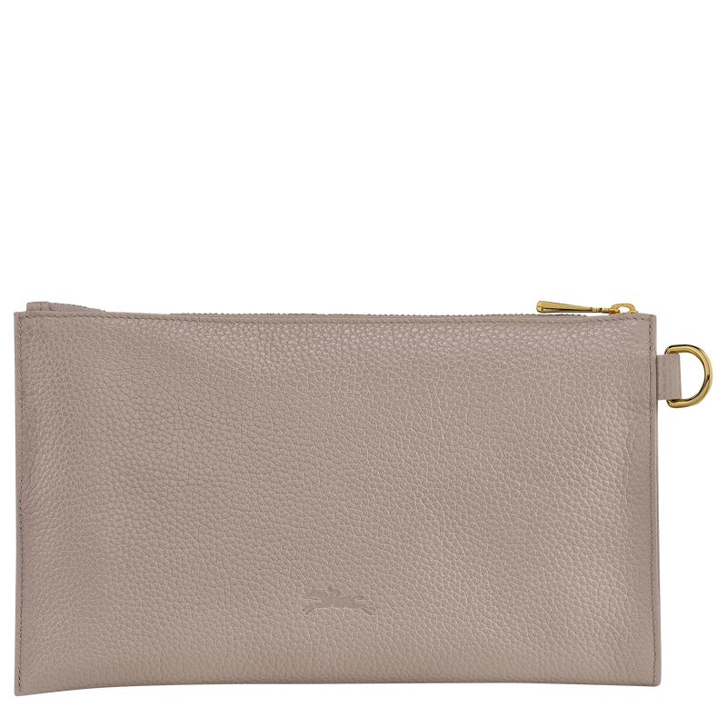 long champ Le FoulonnÉ Leather Férfi Pouches Turtledove | HUHA7348