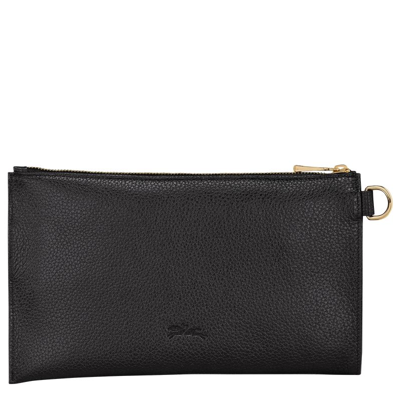 long champ Le FoulonnÉ Leather Férfi Pouches Fekete | HUDF7345