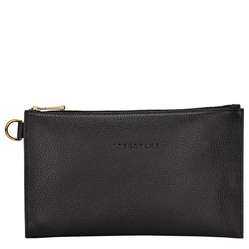 long champ Le FoulonnÉ Leather Férfi Pouches Fekete | HUDF7345