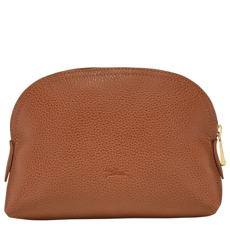 long champ Le FoulonnÉ Leather Férfi Pouches Caramel | HUPJ7342