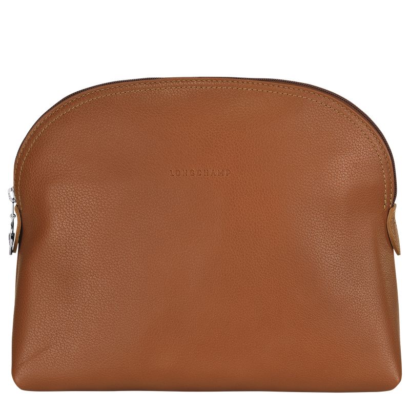 long champ Le FoulonnÉ Leather Férfi Toaletttáskák Caramel | HUXY7145