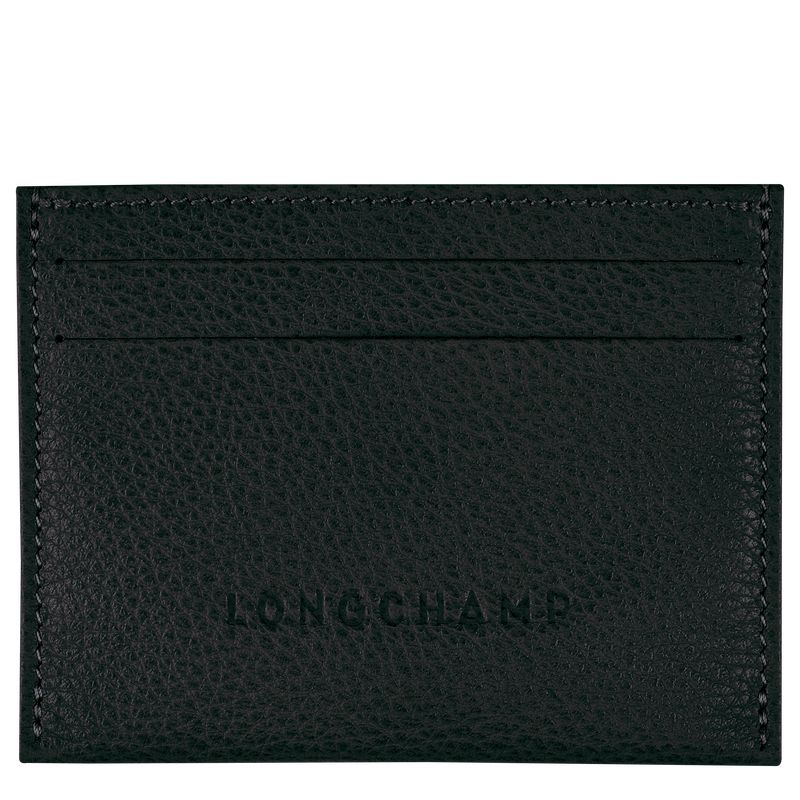 long champ Le FoulonnÉ Leather Női Kártyatartó Fekete | HUVR8499