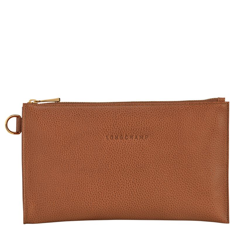 long champ Le FoulonnÉ Leather Női Pouches Caramel | HUEB8479