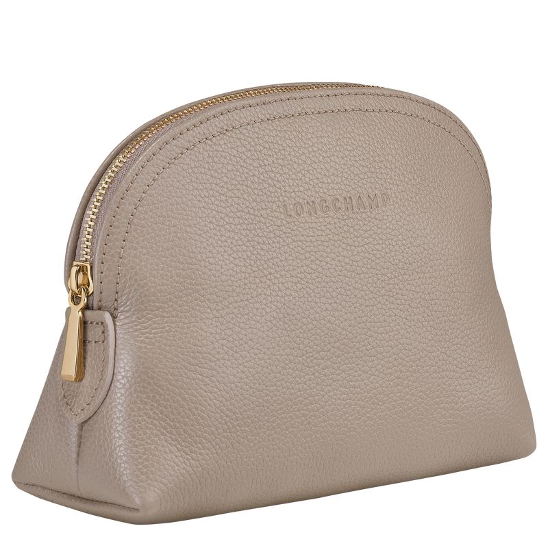 long champ Le FoulonnÉ Leather Női Pouches Turtledove | HUQM8477