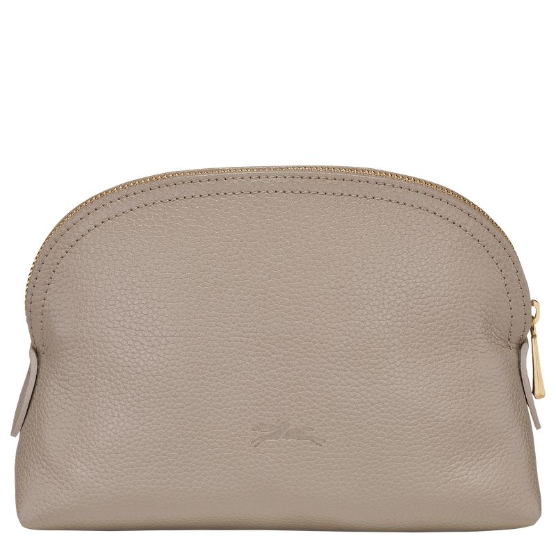 long champ Le FoulonnÉ Leather Női Pouches Turtledove | HUQM8477