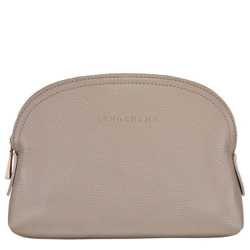 long champ Le FoulonnÉ Leather Női Pouches Turtledove | HUQM8477