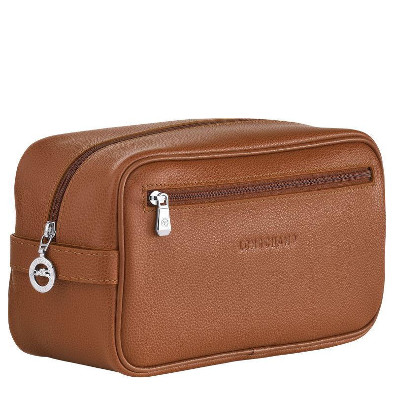 long champ Le FoulonnÉ Leather Női Toaletttáskák Caramel | HUSG8205