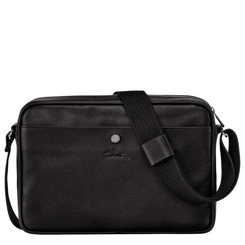 long champ Le FoulonnÉ M Camera Leather Férfi Crossbody Táska Fekete | HURV7589