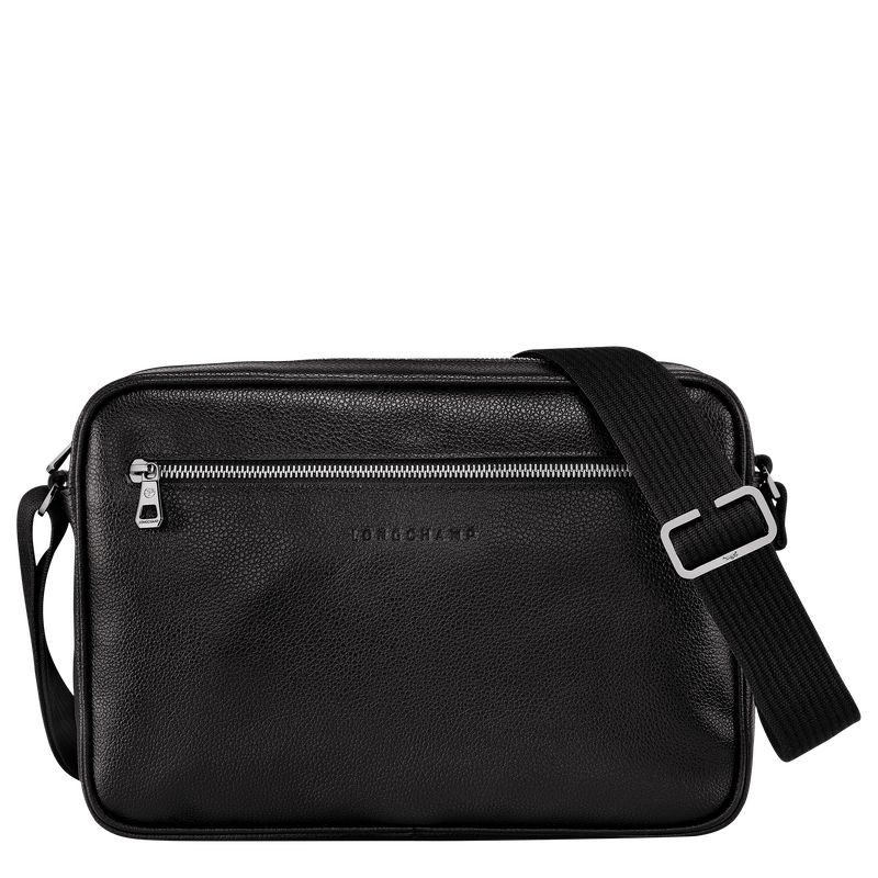 long champ Le FoulonnÉ M Camera Leather Férfi Crossbody Táska Fekete | HURV7589