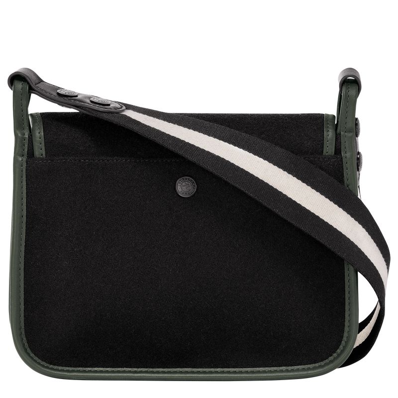 long champ Le FoulonnÉ M Canvas Női Crossbody Táska Fekete | HUTC8992