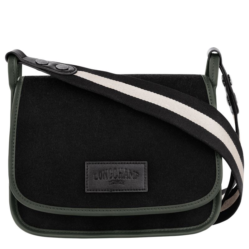 long champ Le FoulonnÉ M Canvas Női Crossbody Táska Fekete | HUTC8992