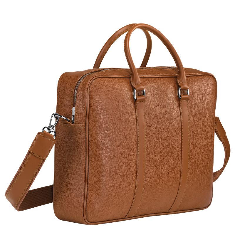 long champ Le FoulonnÉ M Leather Férfi Aktatáska Caramel | HUHA7629