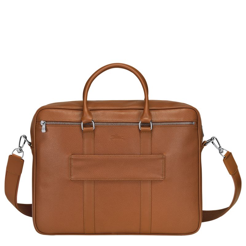 long champ Le FoulonnÉ M Leather Férfi Aktatáska Caramel | HUHA7629