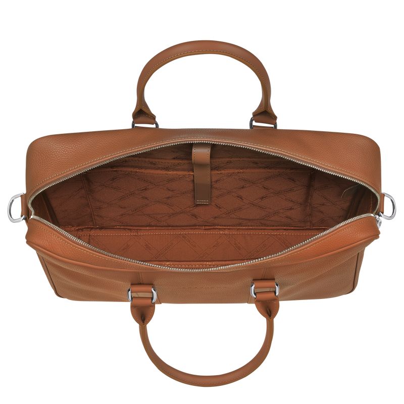 long champ Le FoulonnÉ M Leather Férfi Aktatáska Caramel | HUHA7629