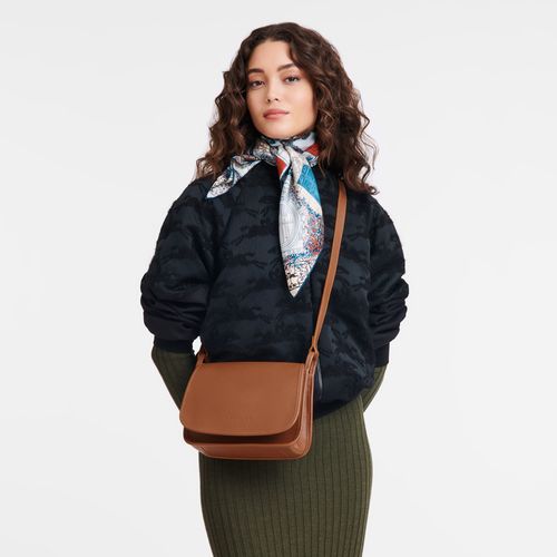 long champ Le FoulonnÉ M Leather Női Crossbody Táska Caramel | HUNW8920