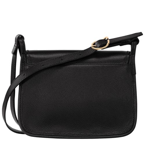 long champ Le FoulonnÉ M Leather Női Crossbody Táska Fekete | HUMQ8919