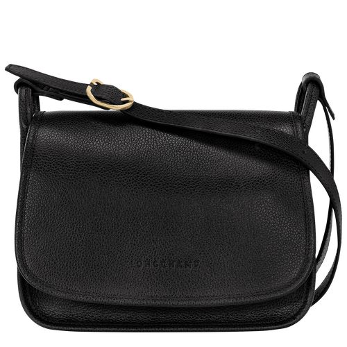 long champ Le FoulonnÉ M Leather Női Crossbody Táska Fekete | HUMQ8919