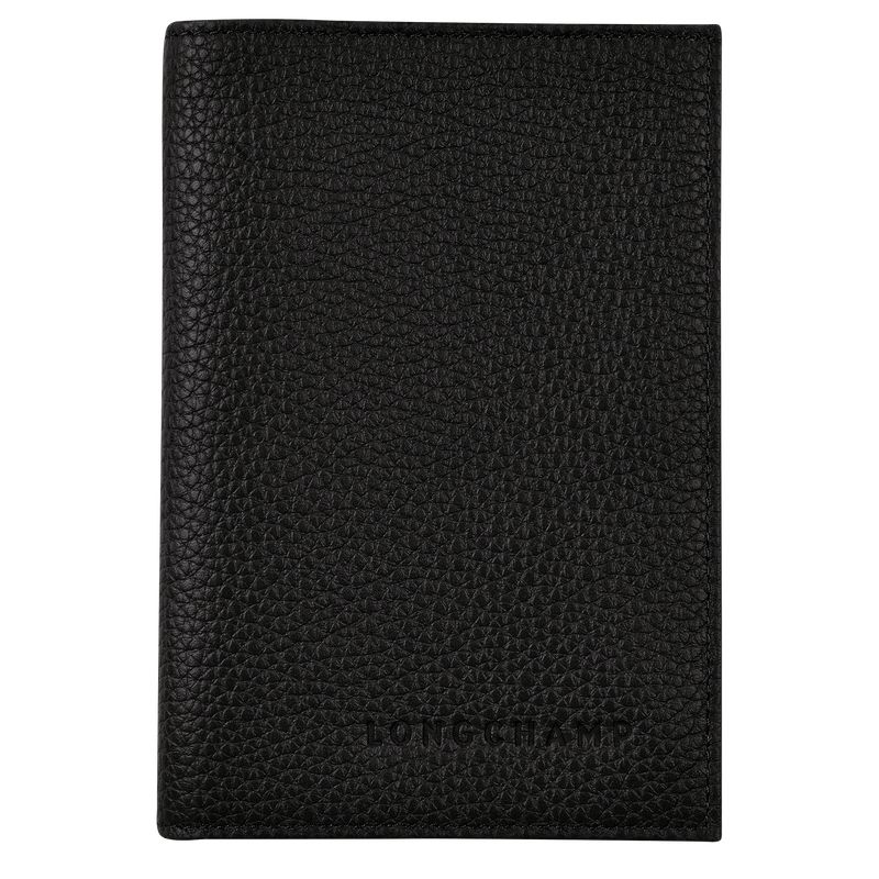 long champ Le FoulonnÉ Passport cover Leather Női Kiegészítők Fekete | HUOK8225