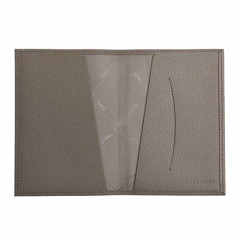 long champ Le FoulonnÉ Passport cover Leather Férfi Pouches Turtledove | HUIL7288