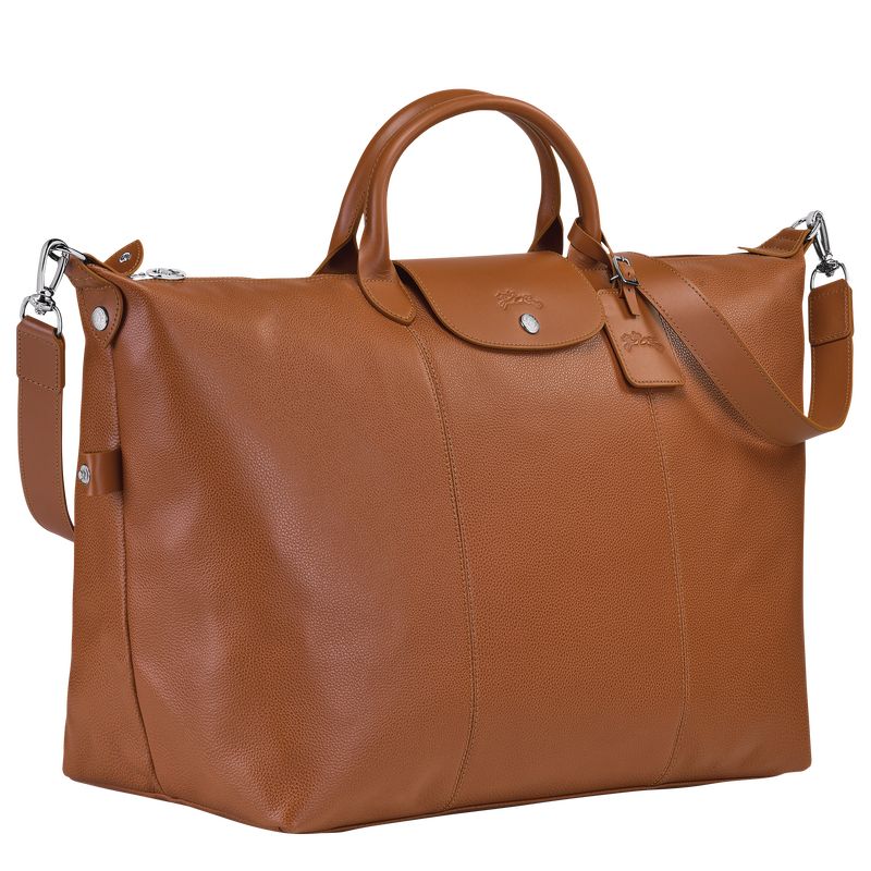 long champ Le FoulonnÉ S Leather Férfi Utazótáskák Caramel | HURV7225