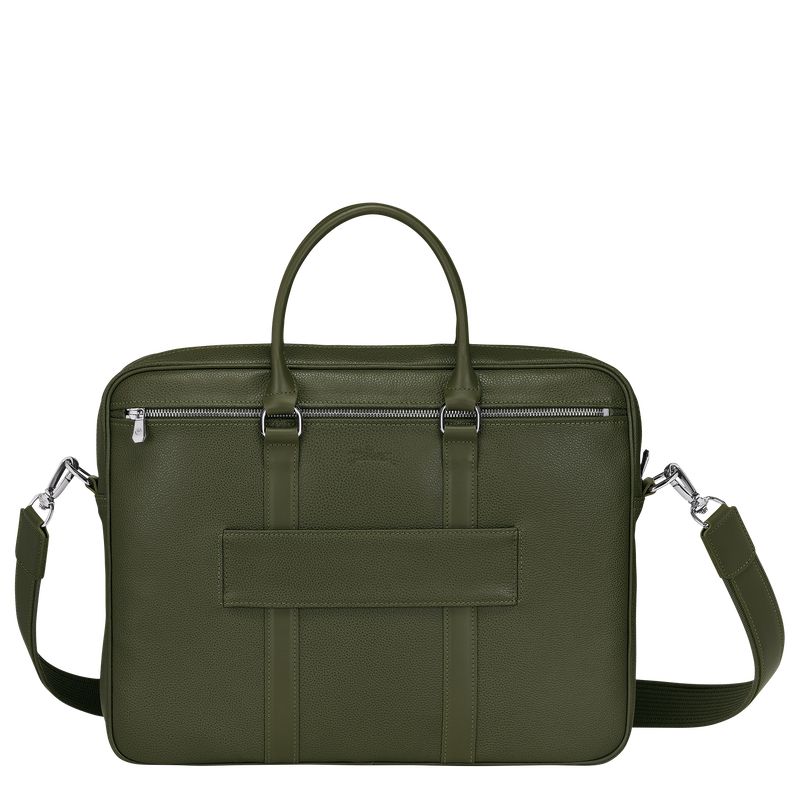 long champ Le FoulonnÉ S Leather Női Aktatáska Khaki | HUVR8662