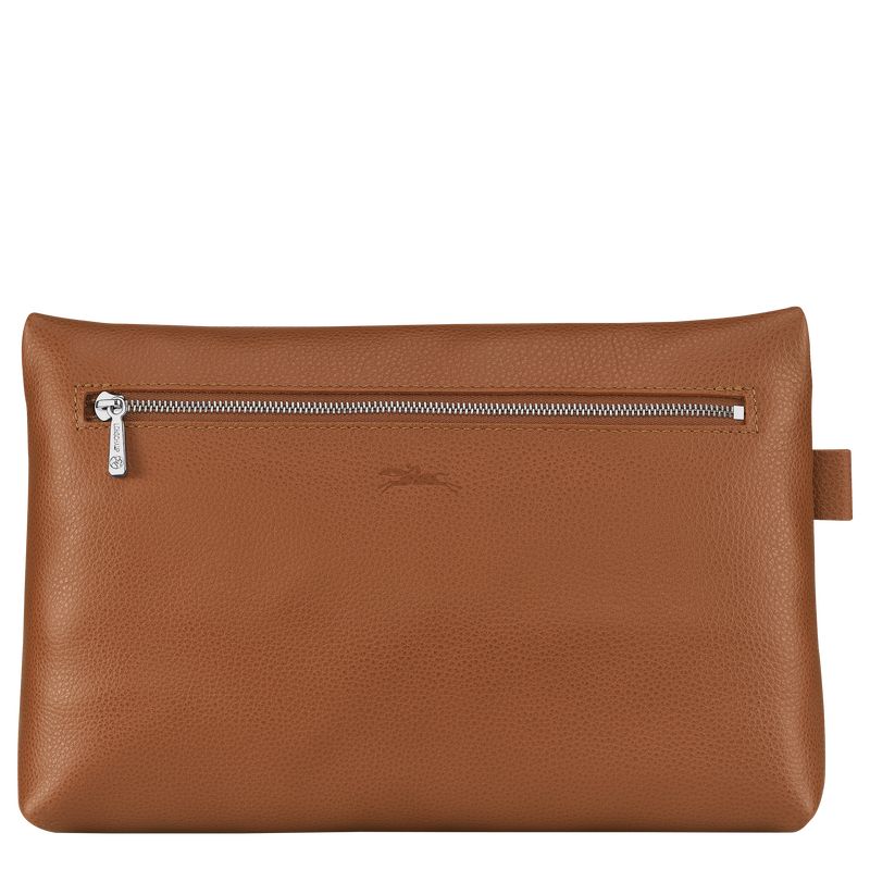 long champ Le FoulonnÉ Toiletry case Leather Női Utazótáskák Caramel | HUQM8320