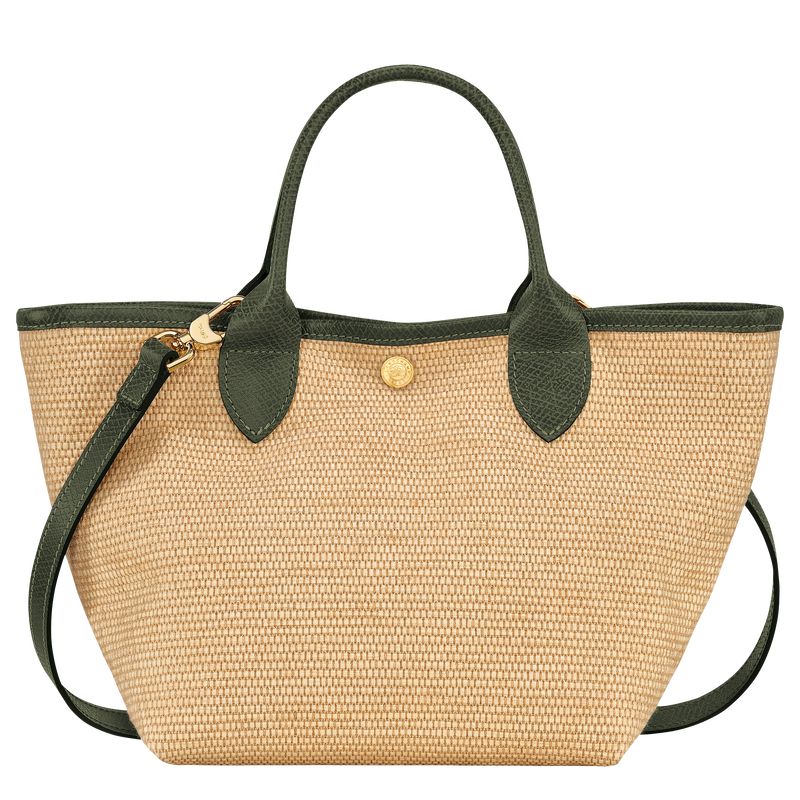 long champ Le Panier Pliage S Basket Canvas Női Kézitáska Khaki | HUYX9251