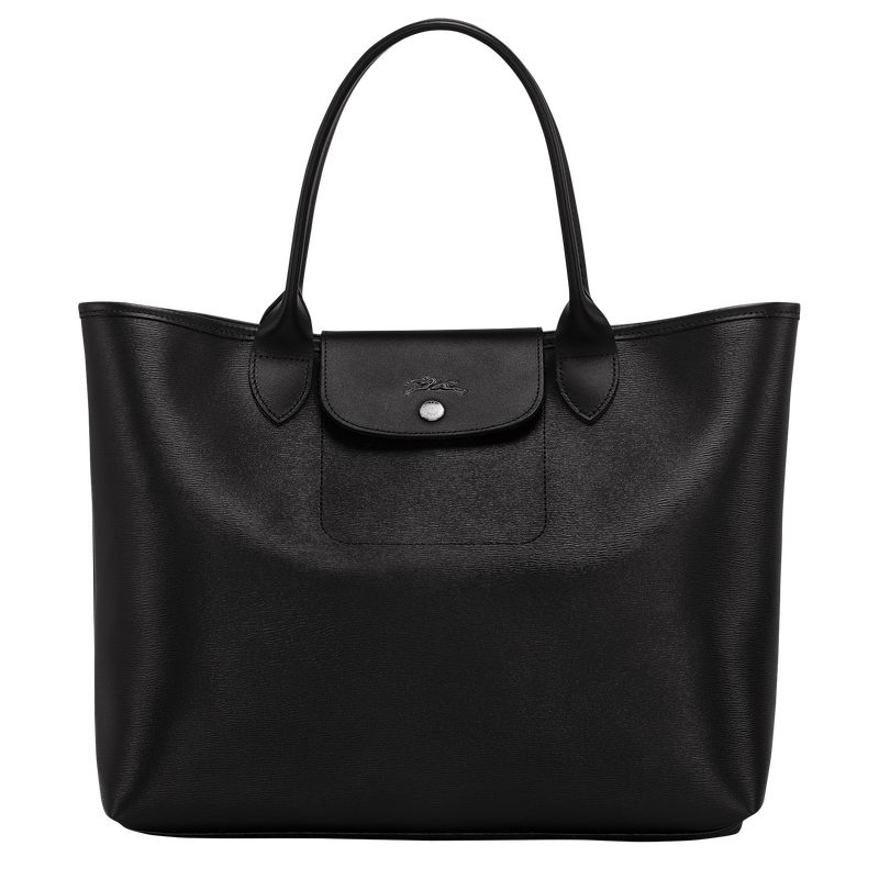 long champ Le Pliage City L Tote Canvas Női Kézitáska Fekete | HUTC9252