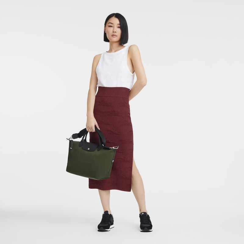 long champ Le Pliage Energy L Recycled canvas Férfi Kézitáska Khaki | HUIL7496