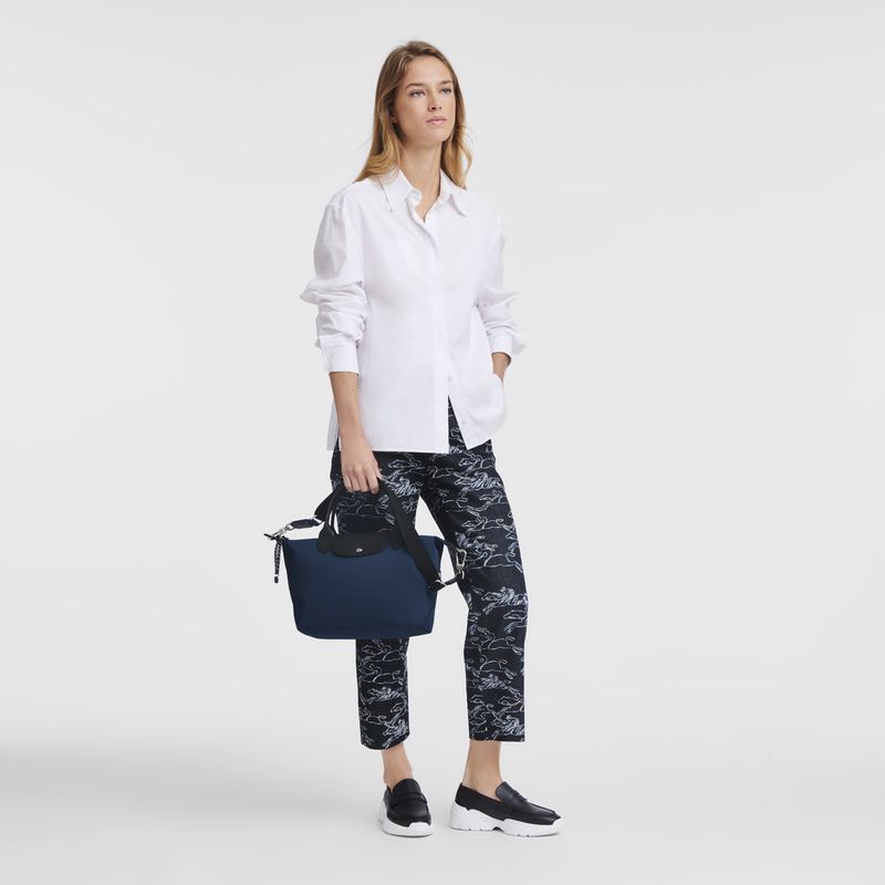 long champ Le Pliage Energy S Recycled canvas Női Kézitáska Sötétkék | HUCT9226