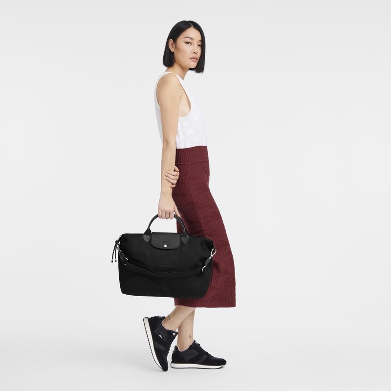 long champ Le Pliage Energy XL Recycled canvas Női Kézitáska Fekete | HUCT9235