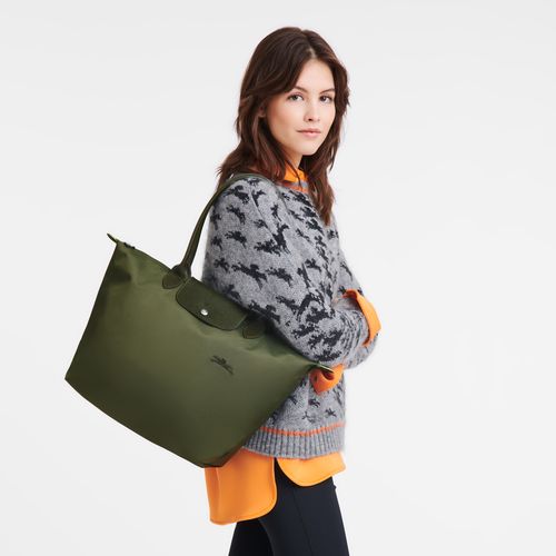 long champ Le Pliage Green L Tote Recycled canvas Női Válltáskák Forest | HUQM8789