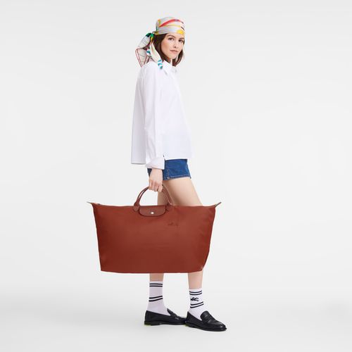 long champ Le Pliage Green M Recycled canvas Női Utazótáskák Chestnut | HUPJ8278