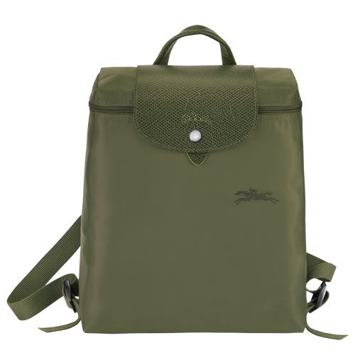 long champ Le Pliage Green M Recycled canvas Férfi Hátizsákok Forest | HUQM7541