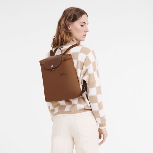 long champ Le Pliage Green M Recycled canvas Férfi Hátizsákok Cognac | HUQM7540