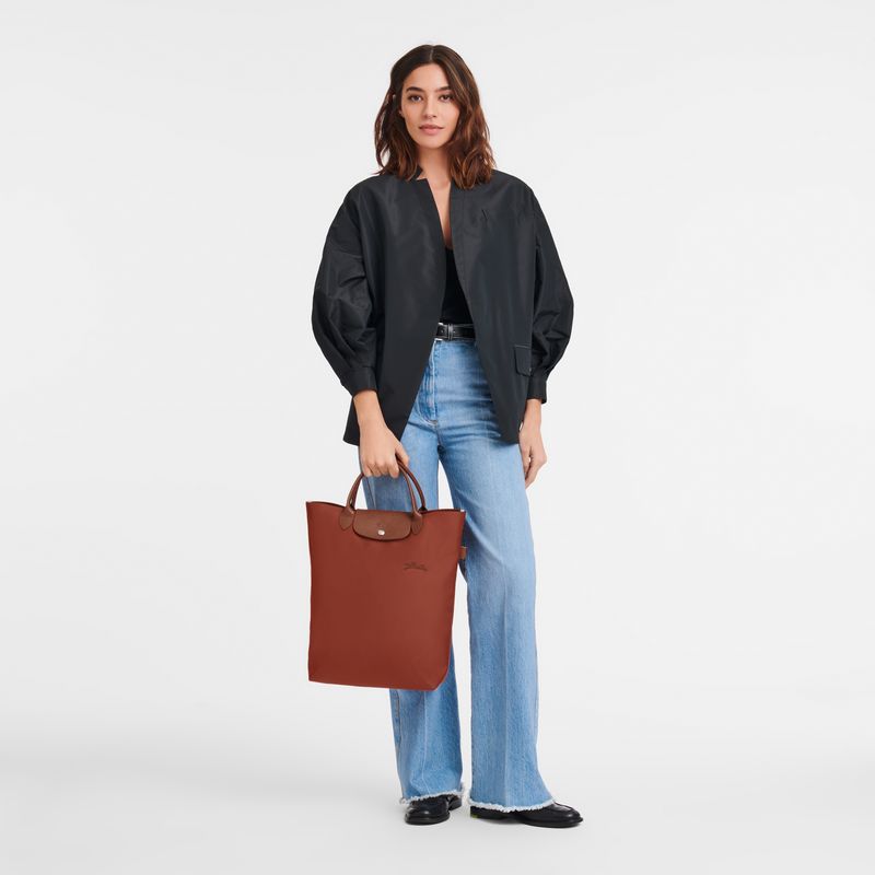 long champ Le Pliage Green M Tote Canvas Férfi Kézitáska Chestnut | HUPJ7498