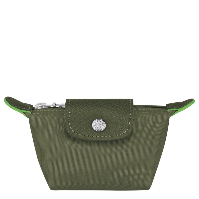 long champ Le Pliage Green Recycled canvas Női Érme Pénztárca Forest | HUOK8537